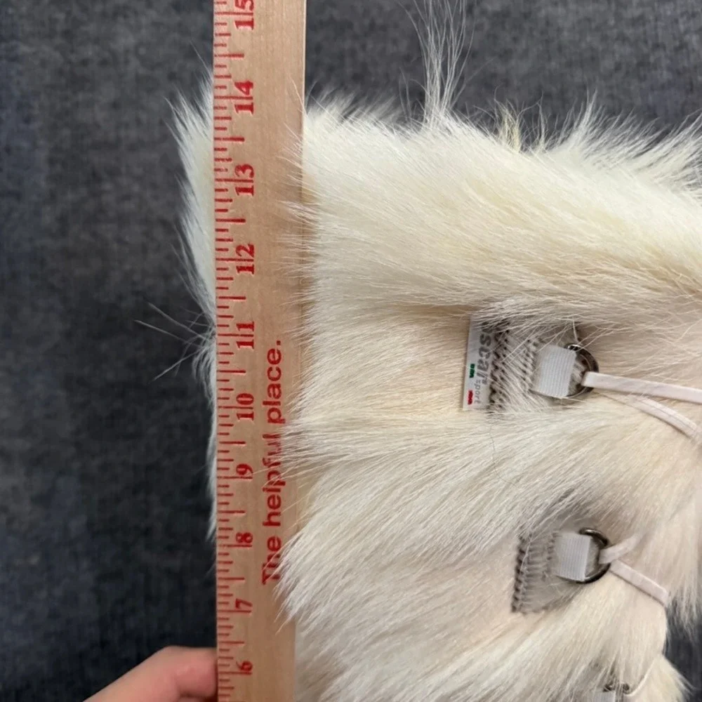 NWB Oscar Sport Italy Womens 9 Goat Fur Apres Ski Boots White Handmade Luxury
